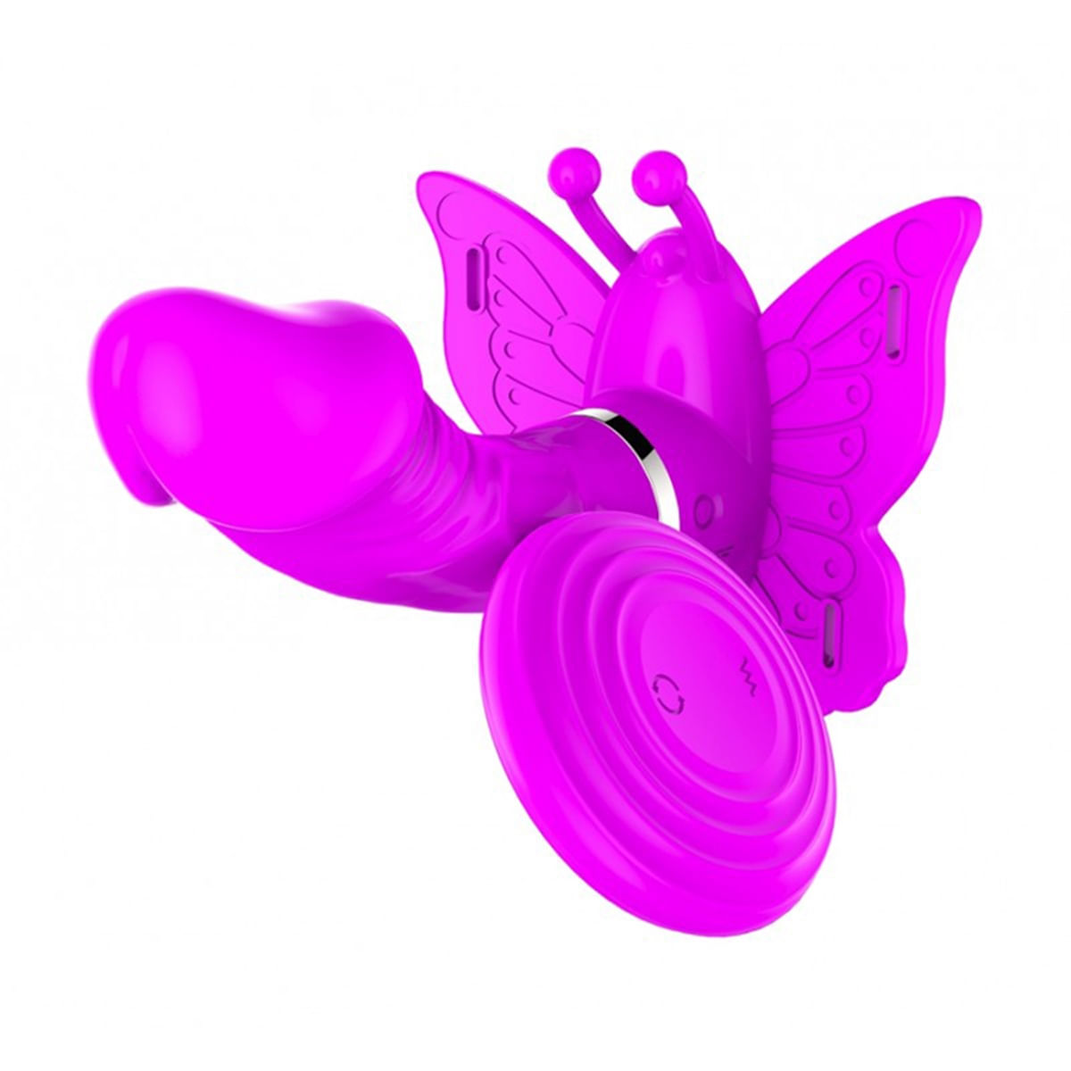 Estimulador Butterfly com Mini Pênis Rotativo Wireless Miss Collection