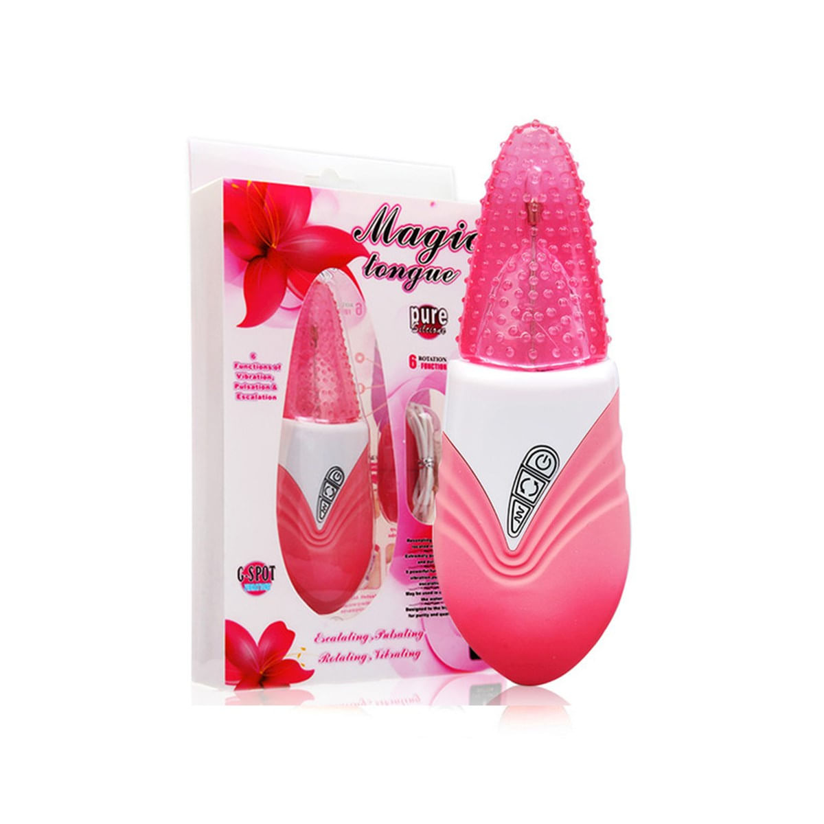 Vibrador em Formato de Língua com Cápsula Vibratória com 6 Vibrações Magic Tongue Miss Collection