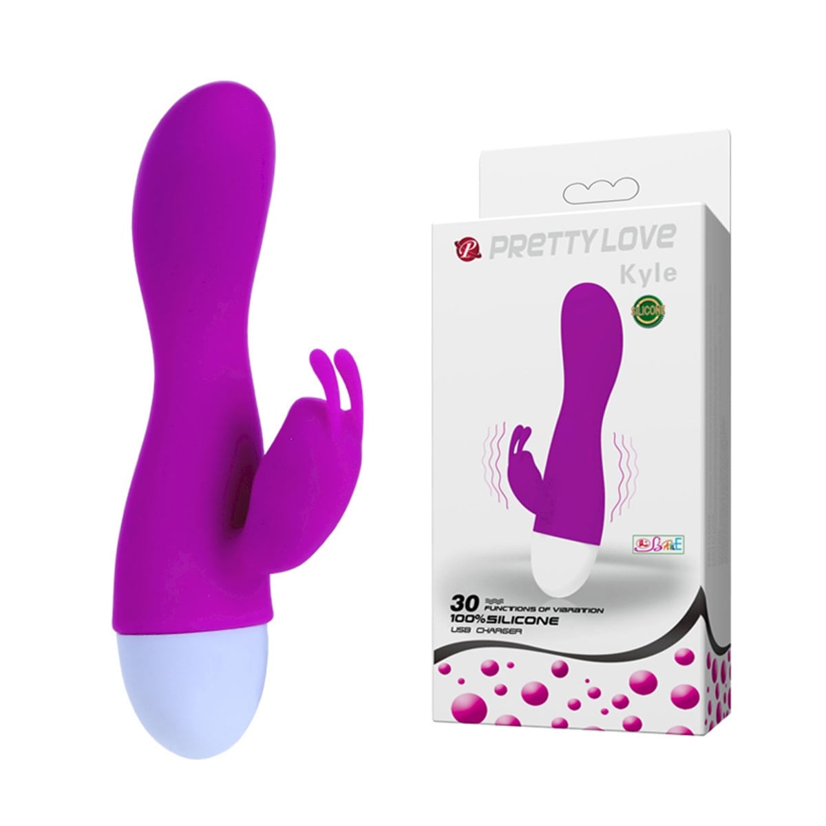 Vibrador Ponto G com Estimulador Clitoriano Recarregável 30 Vibração Prett Love Kyle Miss Collection Vibrador Ponto G com Estimulador Clitoriano Recarregável 30 Vibração Prett Love Kyle Miss Collection