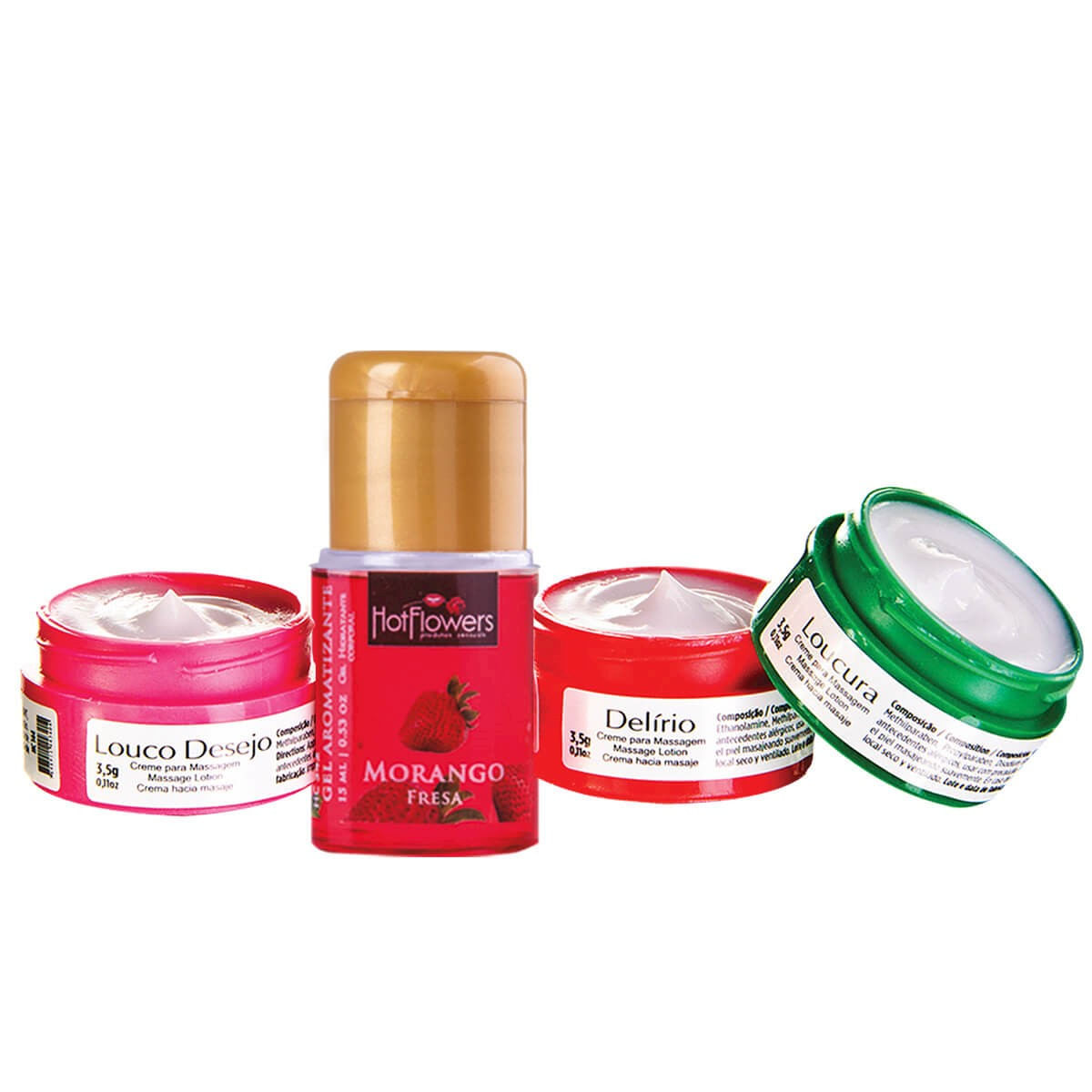 Kit Sedução Morango Hot Flowers