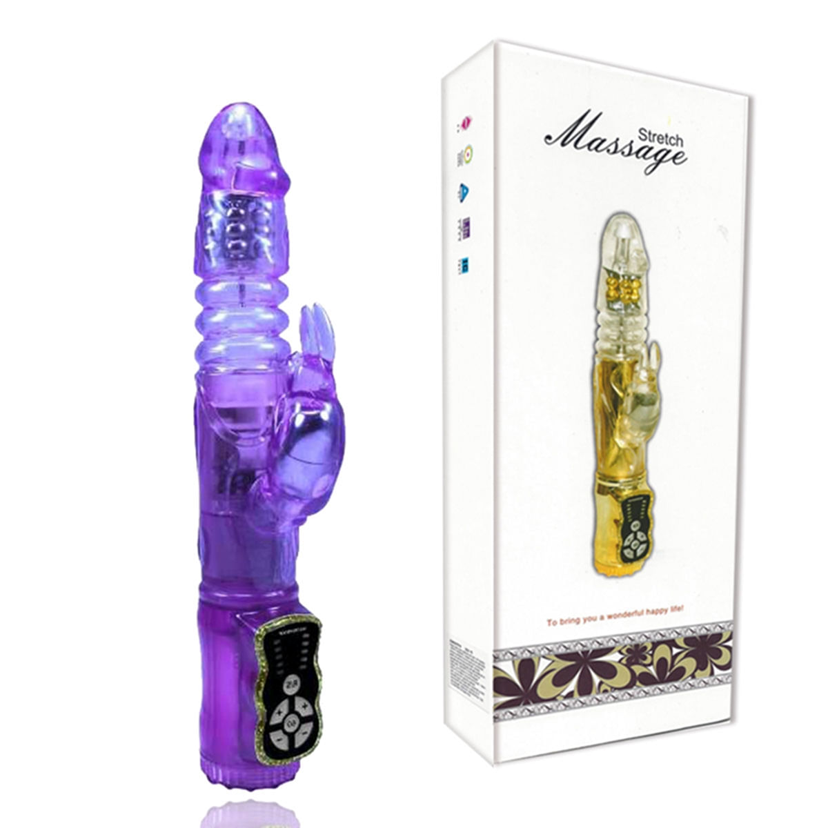 Vibrador Rotativo com 20 Funções em Formato de Coelho Vibrador Rotativo com 20 Funções em Formato de Coelho