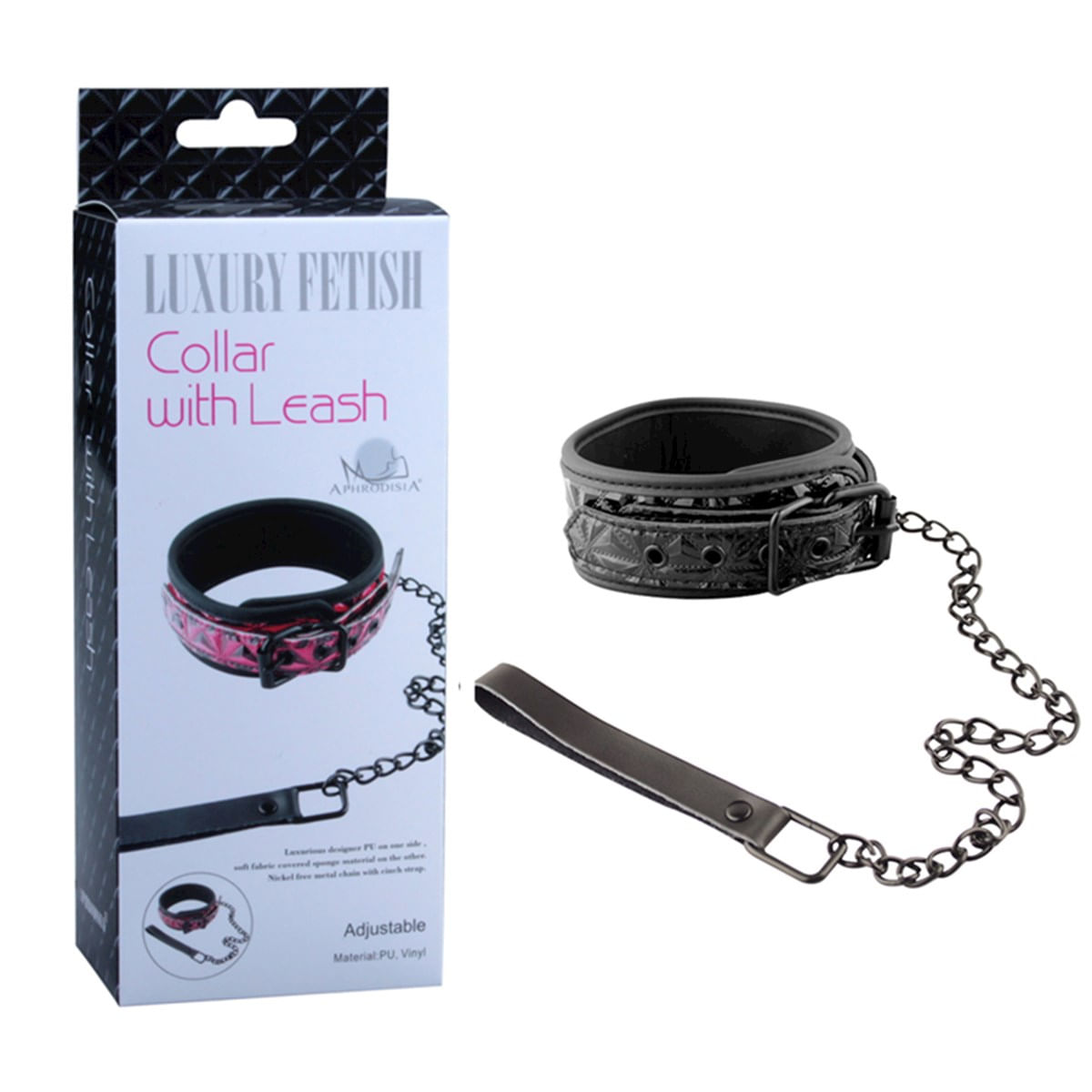 Coleira Luxury com Corrente Colar With Leash Miss Collection