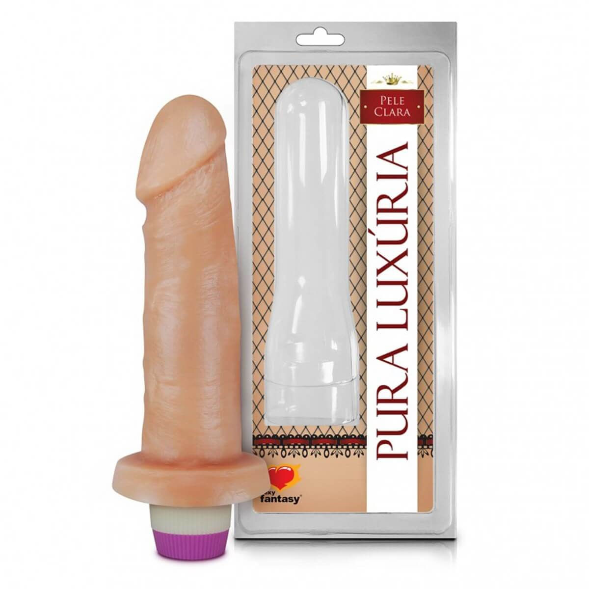 Prótese Pura Luxúria Realístico com Vibro 14x3,7 cm Sexy Fantasy Prótese Pura Luxúria Realístico com Vibro 14x3,7 cm Sexy Fantasy