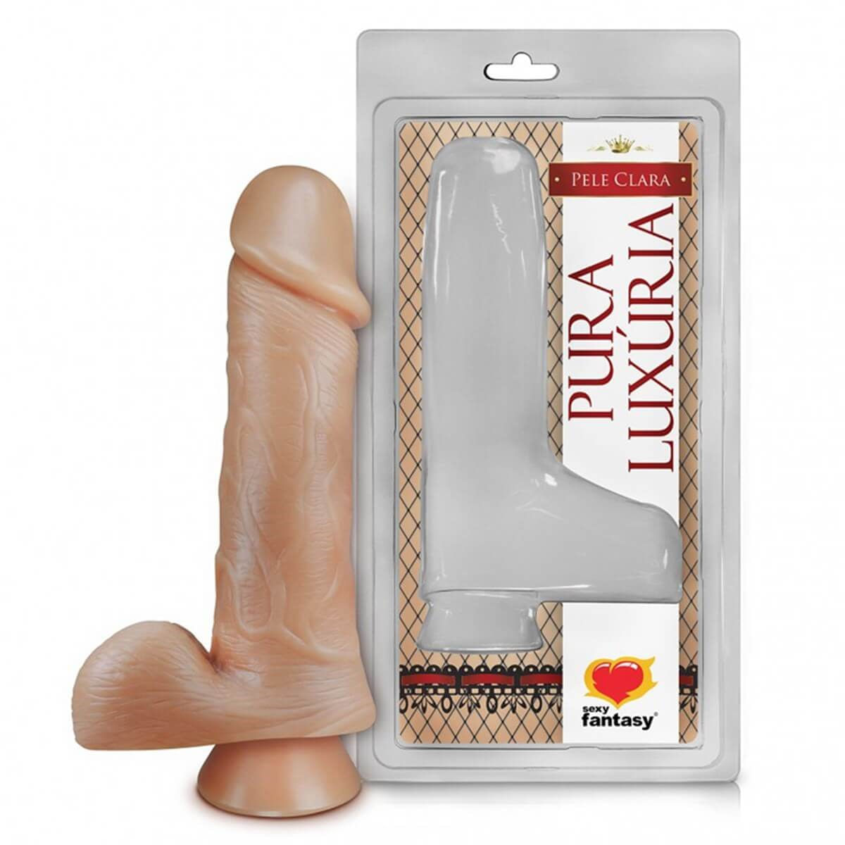 Prótese Pura Luxúria Realístico com Escroto e Ventosa 16,2x4,4 cm Sexy Fantasy Prótese Pura Luxúria Realístico com Escroto e Ventosa 16,2x4,4 cm Sexy Fantasy