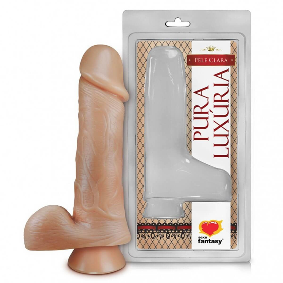 Prótese Pura Luxúria Realístico com Escroto e Ventosa 18x4,4 cm Sexy Fantasy Prótese Pura Luxúria Realístico com Escroto e Ventosa 18x4,4 cm Sexy Fantasy