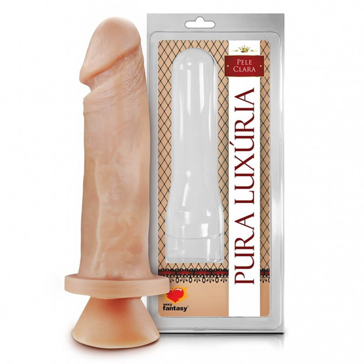 Prótese Pura Luxúria com Ventosa 17,5 x 4,4cm Sexy Fantasy Prótese Pura Luxúria com Ventosa 17,5 x 4,4cm Sexy Fantasy