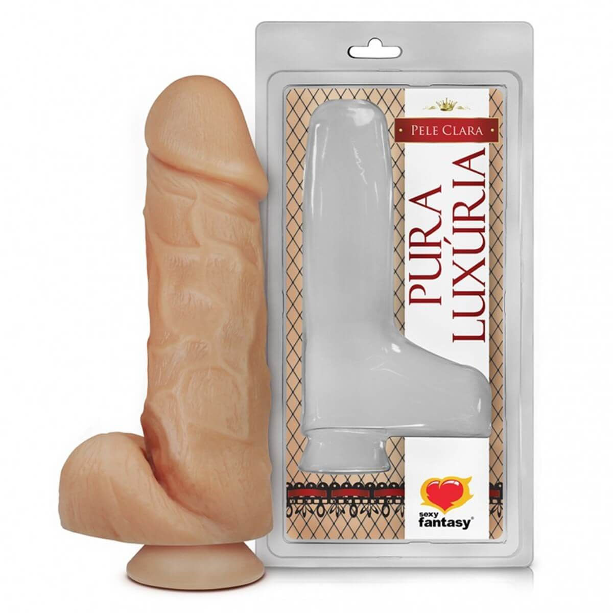 Prótese Pura Luxúria Realístico com Escroto e Ventosa 18 x 5cm Sexy Fantasy Prótese Pura Luxúria Realístico com Escroto e Ventosa 18 x 5cm Sexy Fantasy