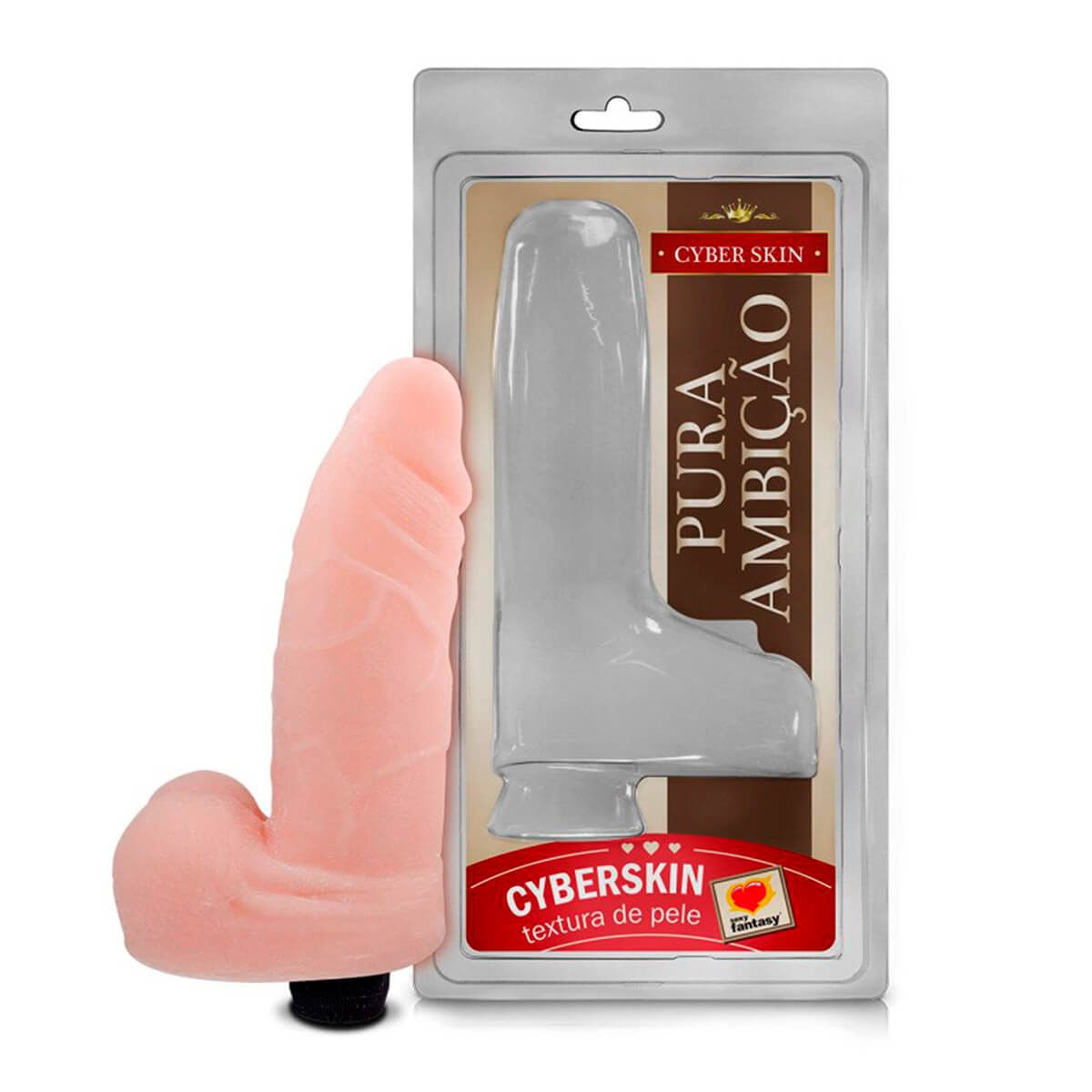 Prótese em Cyber Skin com Vibro Pura Ambição 13x3,5 cm Sexy Fantasy
