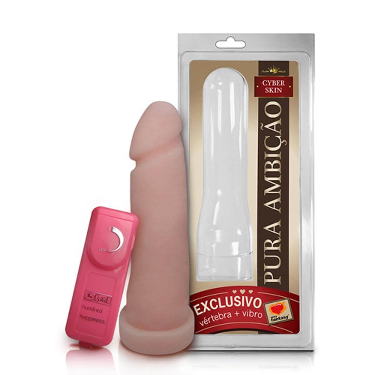 Prótese em Cyber Skin com Vibro Externo e Vértebra Pura Ambição 16x4,5 cm Sexy Fantasy Prótese em Cyber Skin com Vibro Externo e Vértebra Pura Ambição 16x4,5 cm Sexy Fantasy