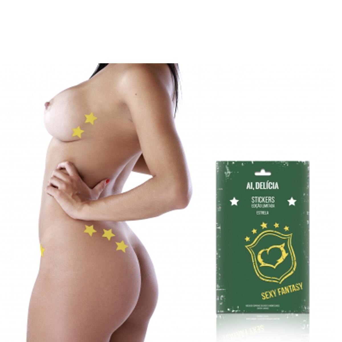 Sticker Solúvel Formato Estrela Copa do Mundo Ai Delícia Sexy Fantasy