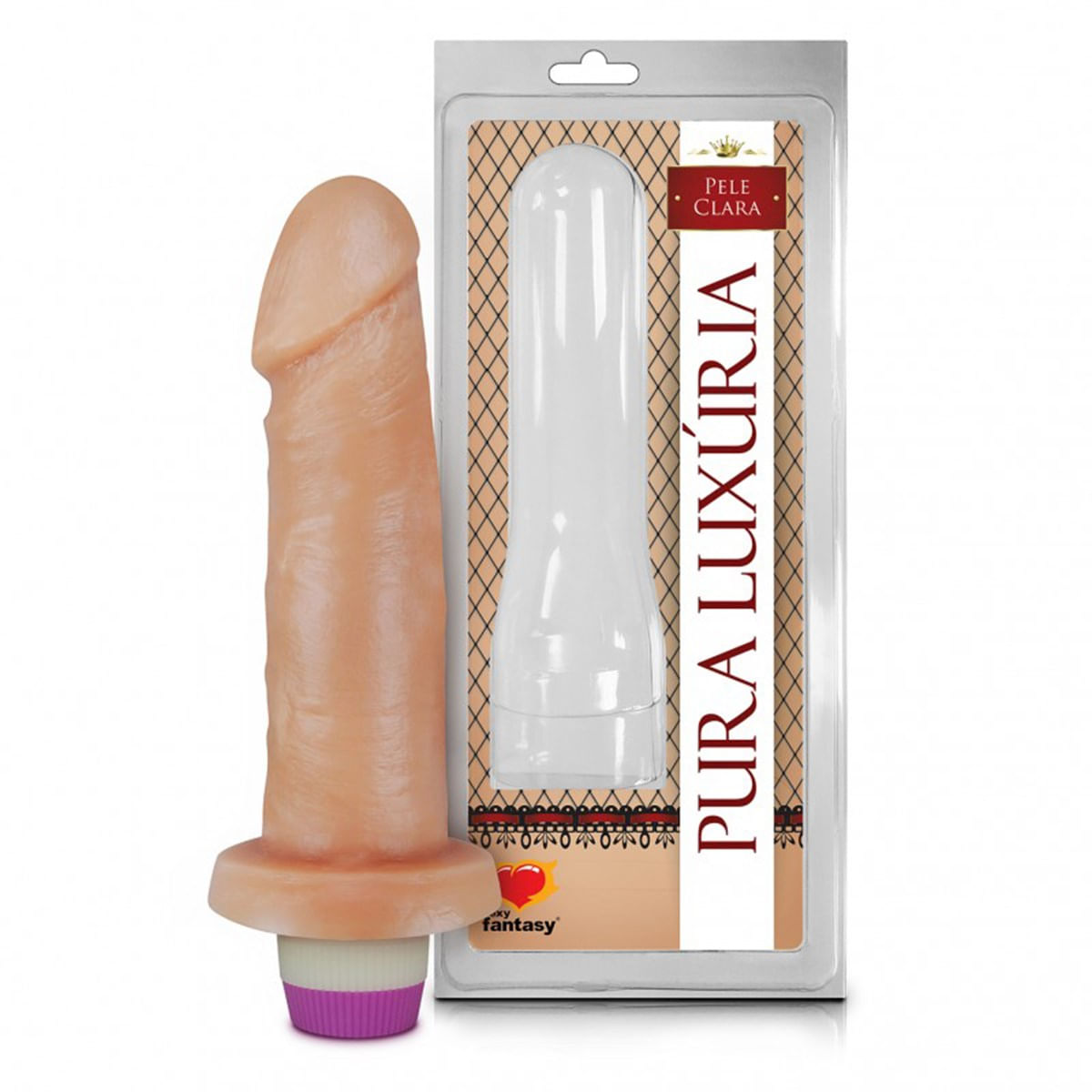 Prótese Realística com Vibro Pura Luxúria Black 14x4,2 Sexy Fantasy