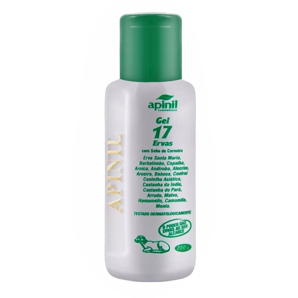 Gel 17 Ervas para Massagem com Sebo de Carneiro 200g Apinil Cosméticos