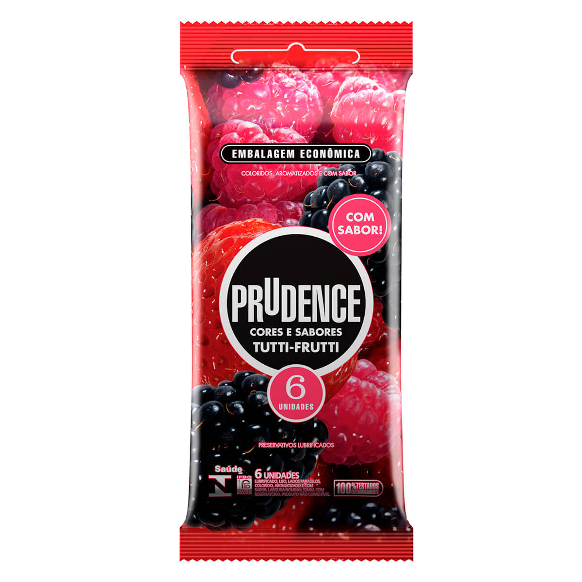 Preservativos Cores e Sabores Tutti-Frutti com 6 unidade Prudence
