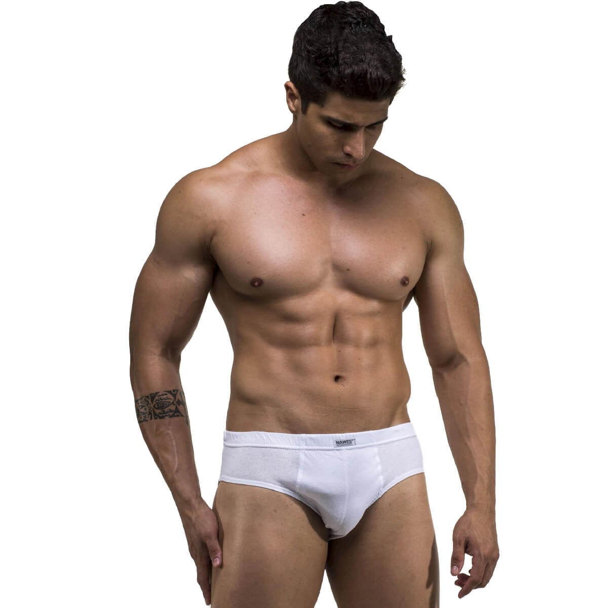Kit 3 Cuecas Slip em Algodão Lisa Nawes Kit 3 Cuecas Slip em Algodão Lisa Nawes