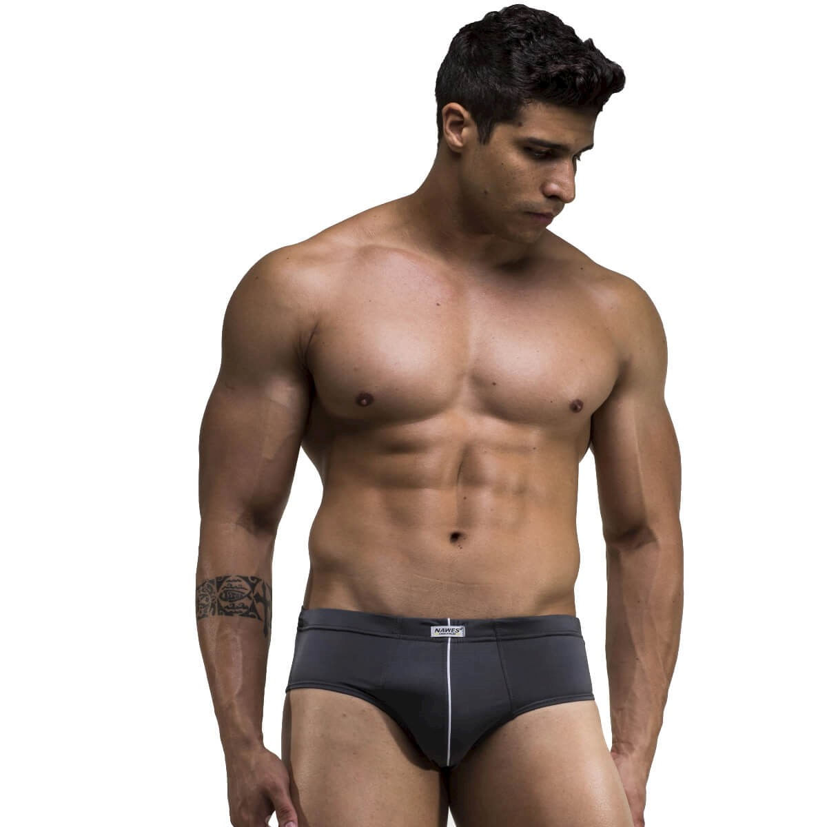 Kit 3 Cuecas Slip em Microfibra Lisa Nawes