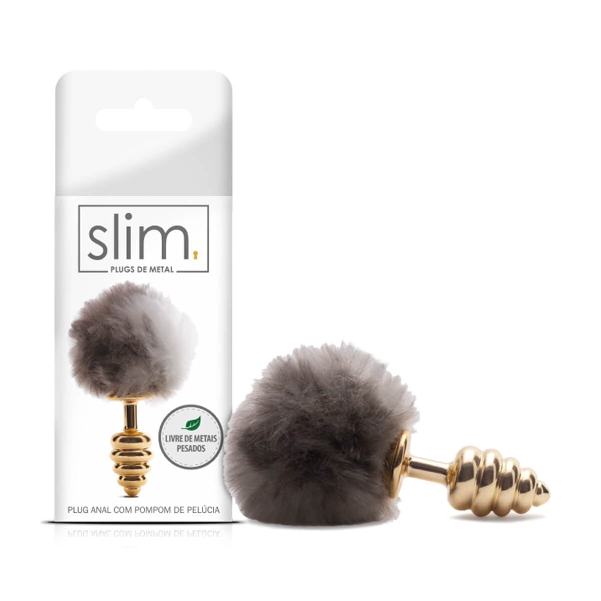 Plug Anal com Pompom de Pelúcia 6,5X 2,9 cm Linha Slim Sexy Fantasy Plug Anal com Pompom de Pelúcia 6,5X 2,9 cm Linha Slim Sexy Fantasy