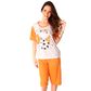 Pijama Feminino Estampado em Silk, Camiseta e Bermuda, em Malha PV Pimenta Sexy