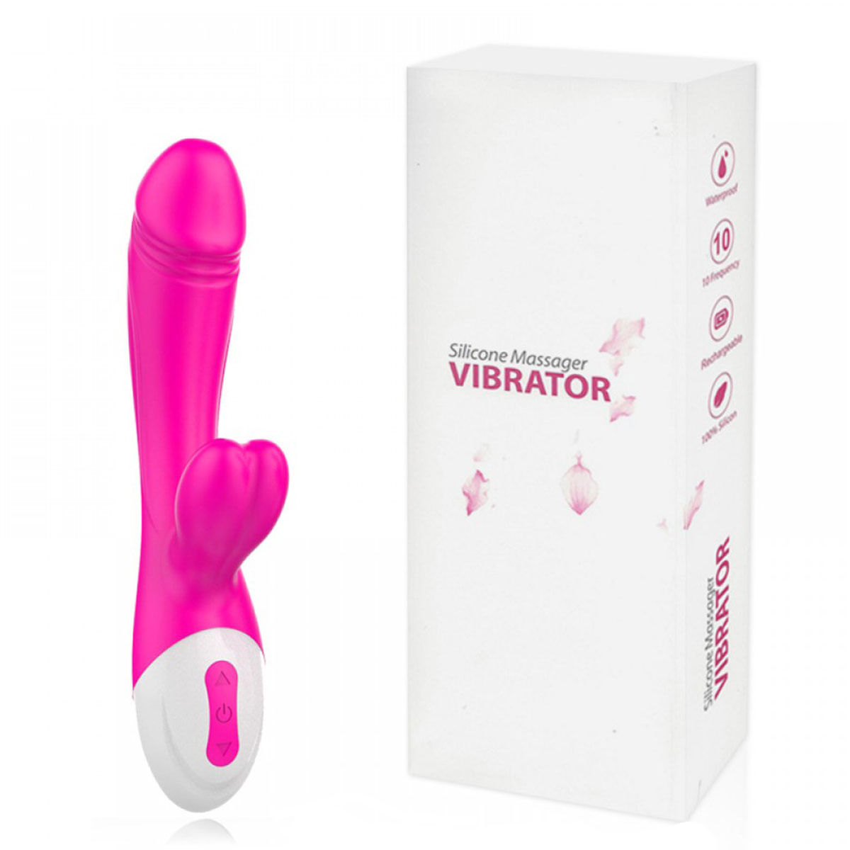 Vibrador com Formato de Pênis e Estimulador Clitoriano com 8 Vibrações Miss Collection