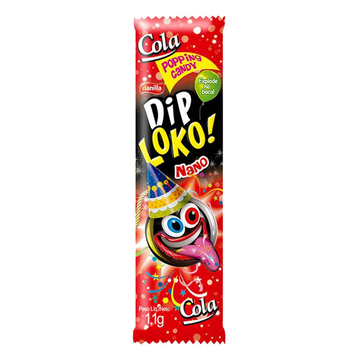 Dip Loko Nano Mini Balas Explosivas Comestíveis em Pó 1,1g Danilla Foods