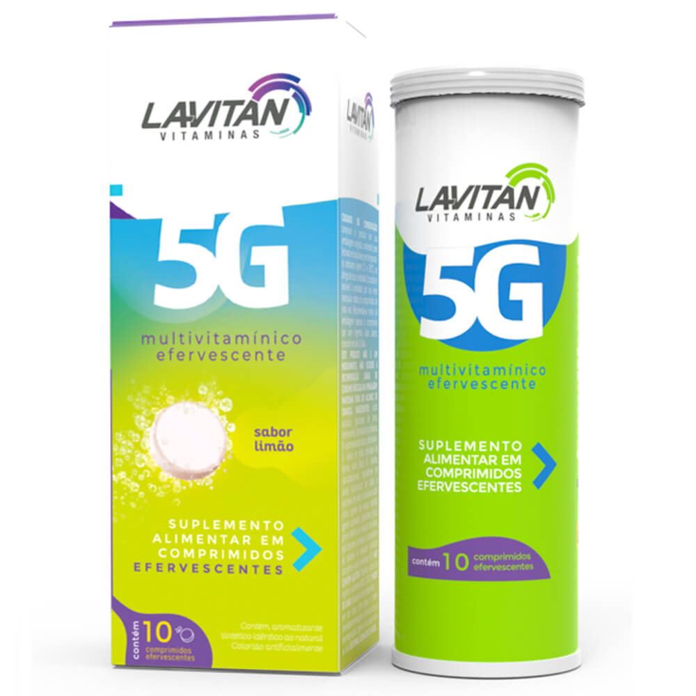 Lavitan Vitaminas 5G Multivitamínico Alimentar Efervescentes com 10 Comprimidos Cimed