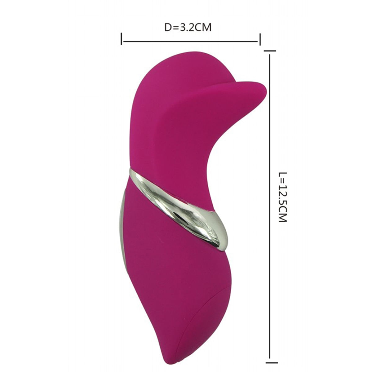Vibrador Dolphin em Silicone Solf Touch com Estimulador à prova D'àgua, 7 Velocidades