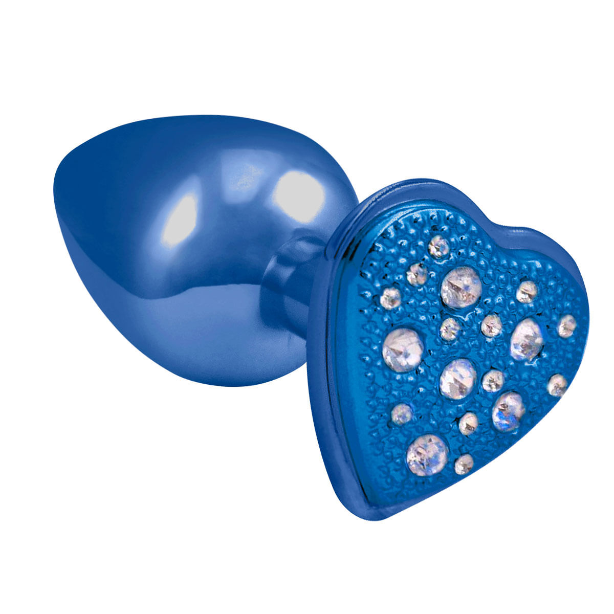 Plug com Pedra de Coração Cravejada em Strass 6,5x3 cm Hard