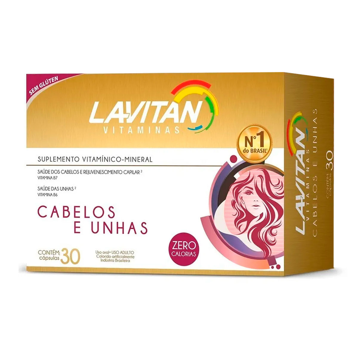 Lavitan Vitaminas Suplemento Vitamínico para Cabelos e Unhas com 30 Cápsulas Cimed