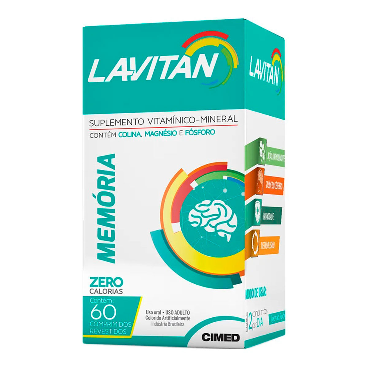 Lavitan Vitaminas Suplemento Vitamínico Mineral para Memória com 60 Cápsulas Cimed