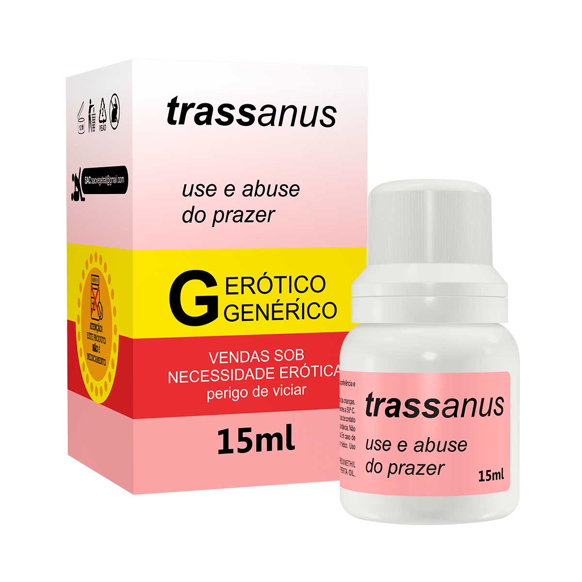 Trassanus Gel Beijável Sabor Menta 15ml Linha Farmacinha do Riso Secret Love