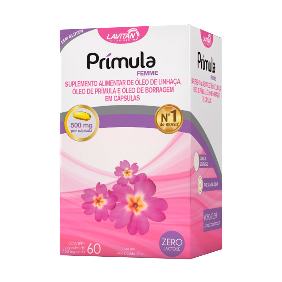 Lavitan Prímula Femme Suplemento Alimentar com Óleos Naturais com 60 Cápsulas Cimed Lavitan Prímula Femme Suplemento Alimentar com Óleos Naturais com 60 Cápsulas Cimed