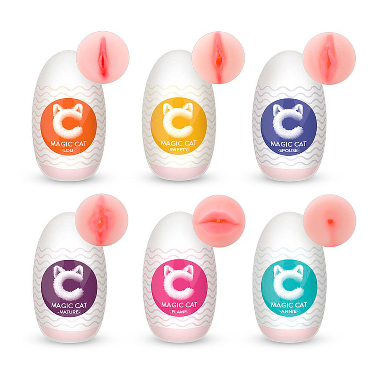 Kit Magic Cat Egg em CyberSkin Formatos Variados Sexy Import