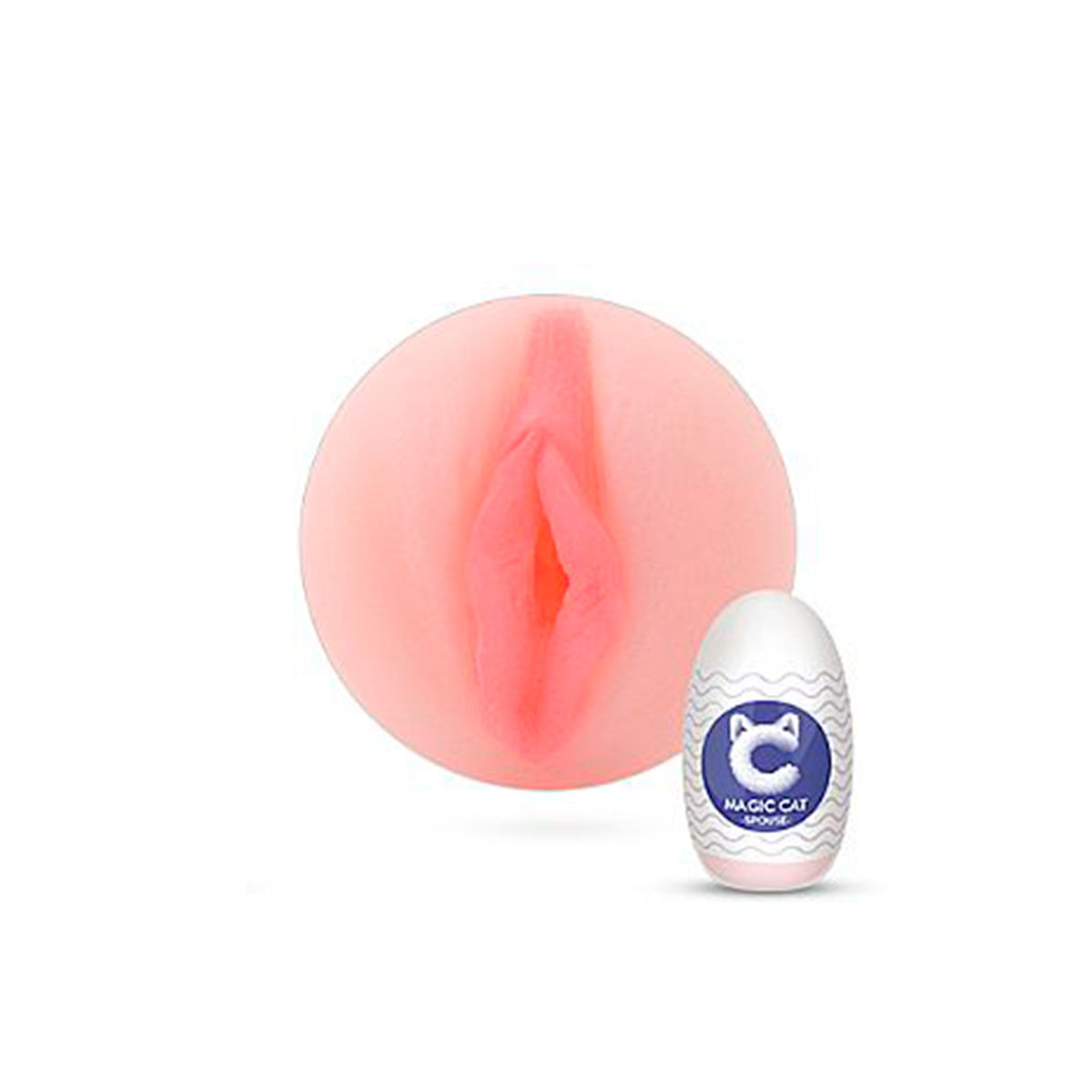 Magic Cat Spouse Egg em CyberSkin Formato Vagina Sexy Import