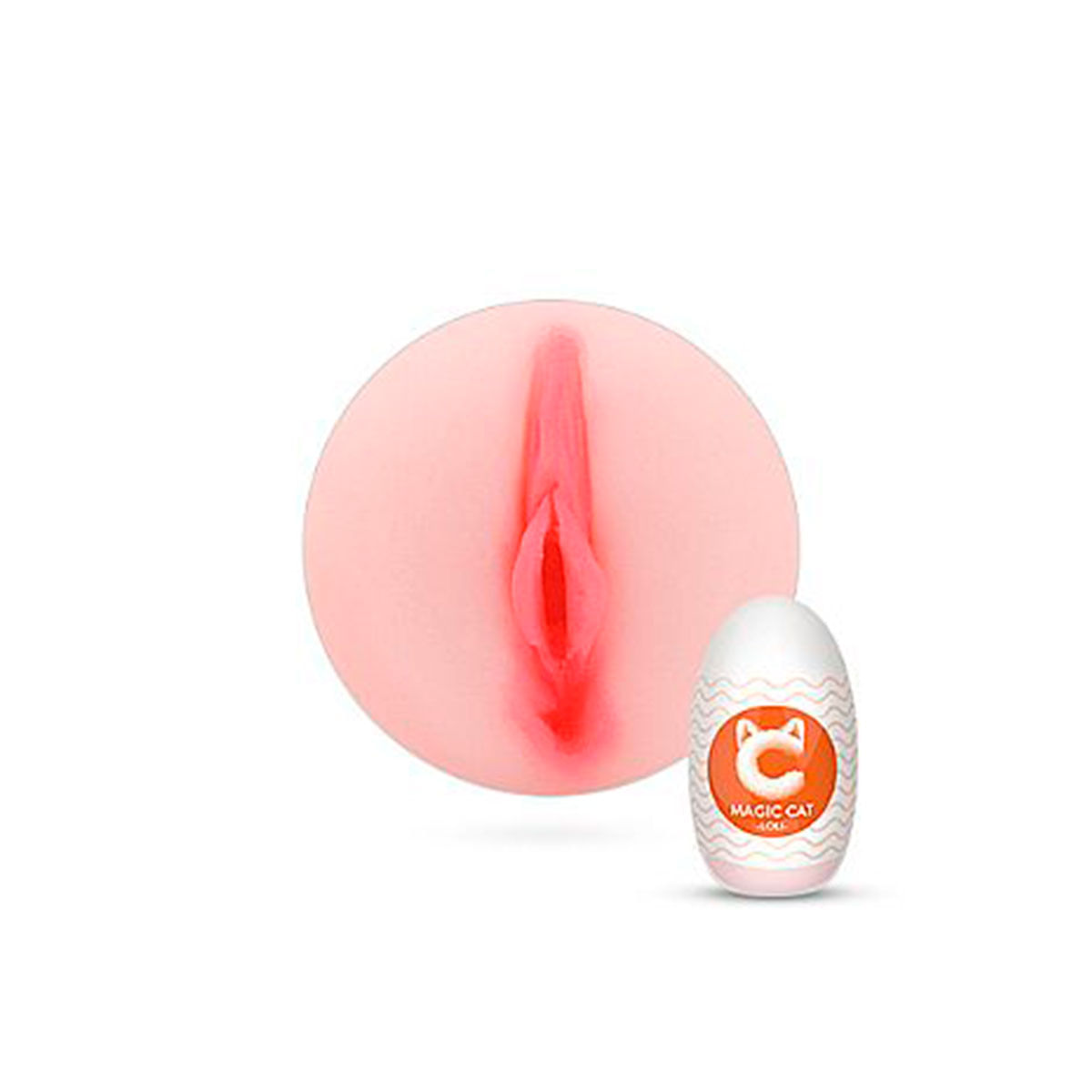 Magic Cat Loli Egg em CyberSkin Formato Vagina Sexy Import