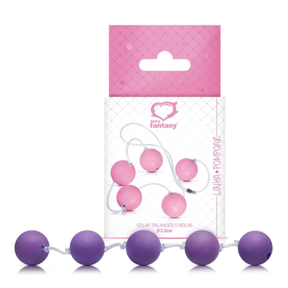 Colar Tailandês com 5 Bolas Tamanho M Cores Sortidas Sexy Fantasy Colar Tailandês com 5 Bolas Tamanho M Cores Sortidas Sexy Fantasy