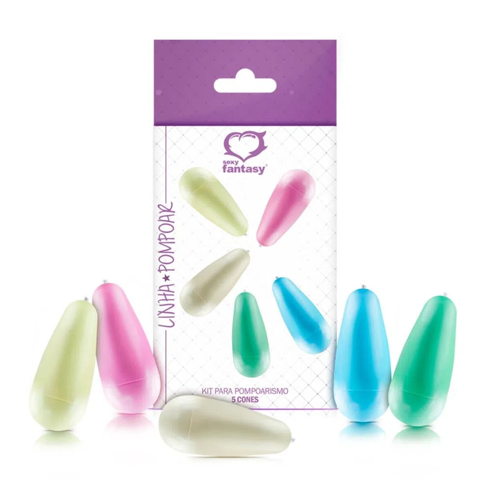 Kit para Pompoarismo com 5 Cones Sexy Fantasy Kit para Pompoarismo com 5 Cones Sexy Fantasy