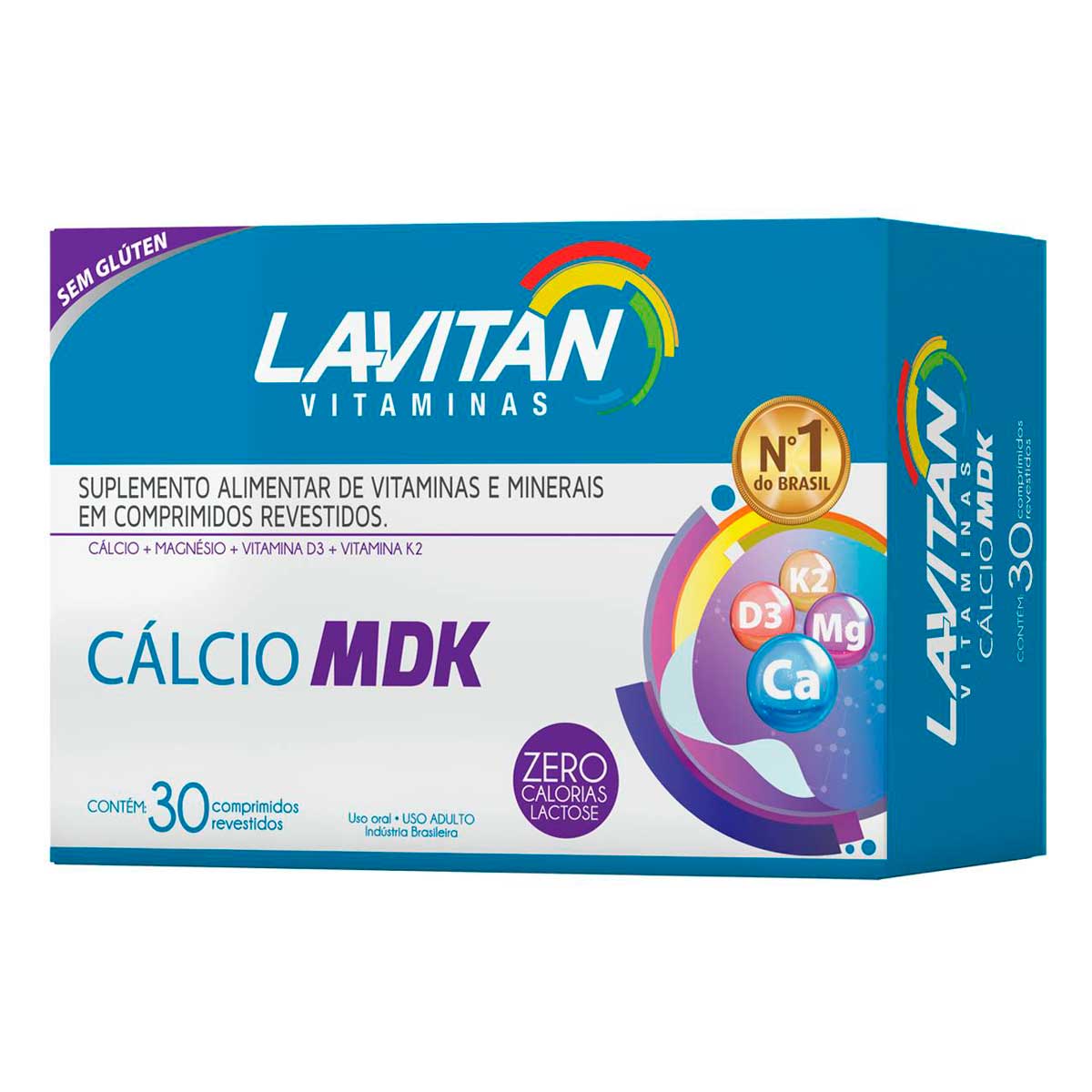 Lavitan Vitaminas Cálcio MDK Suplemento Alimentar de Vitaminas e Mineiras com 30 Cápsulas Cimed