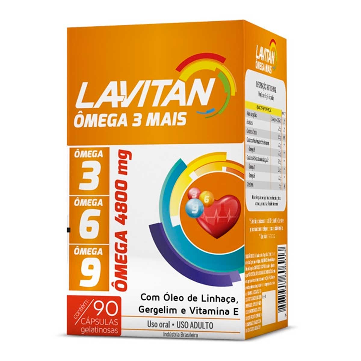 Lavitan Ômega 3 Óleo de Linhaça e Gergelim com 90 Cápsulas Cimed Lavitan Ômega 3 Óleo de Linhaça e Gergelim com 90 Cápsulas Cimed