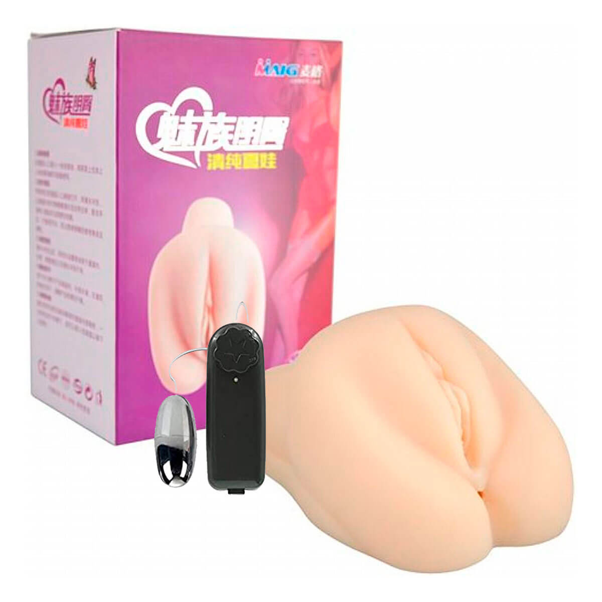 Masturbador Vagina e Ânus com Vibro Miss Collection
