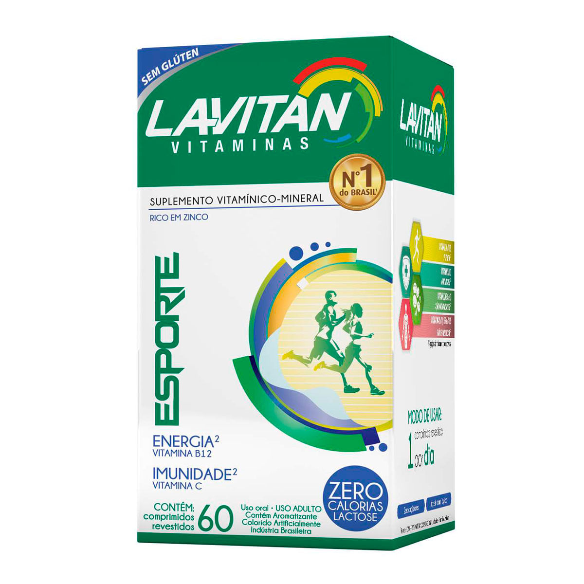 Lavitan Vitaminas Esporte Suplemento Vitamínico-Mineral Rico em Zinco com 60 Comprimidos Cimed