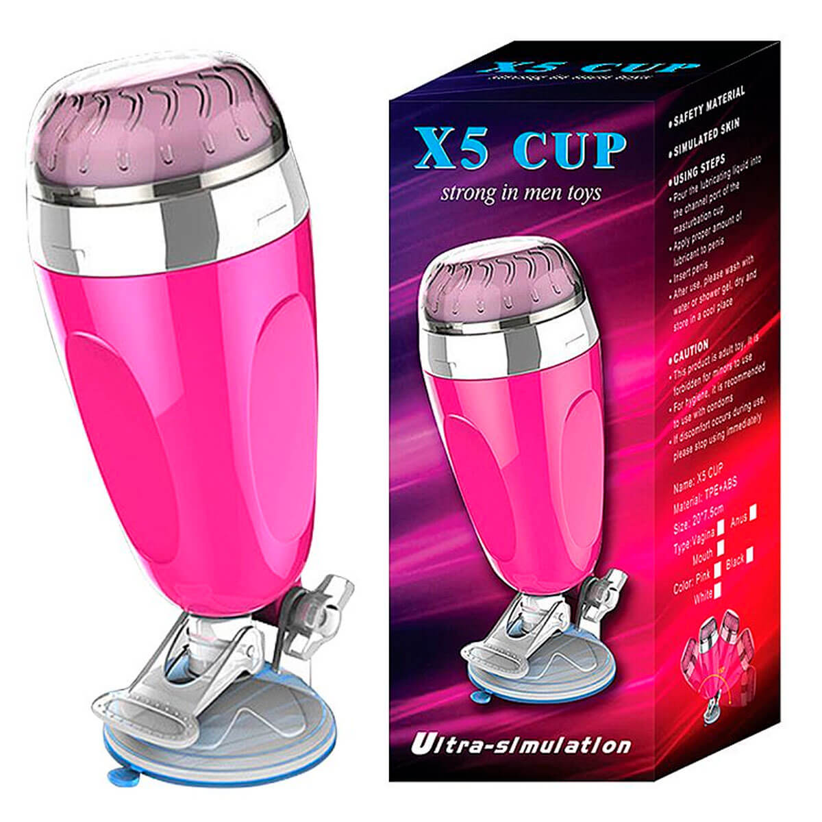 X5 Cup Masturbador Lanterna Masculino em Formato de Vagina com Ventosa Sexy Import