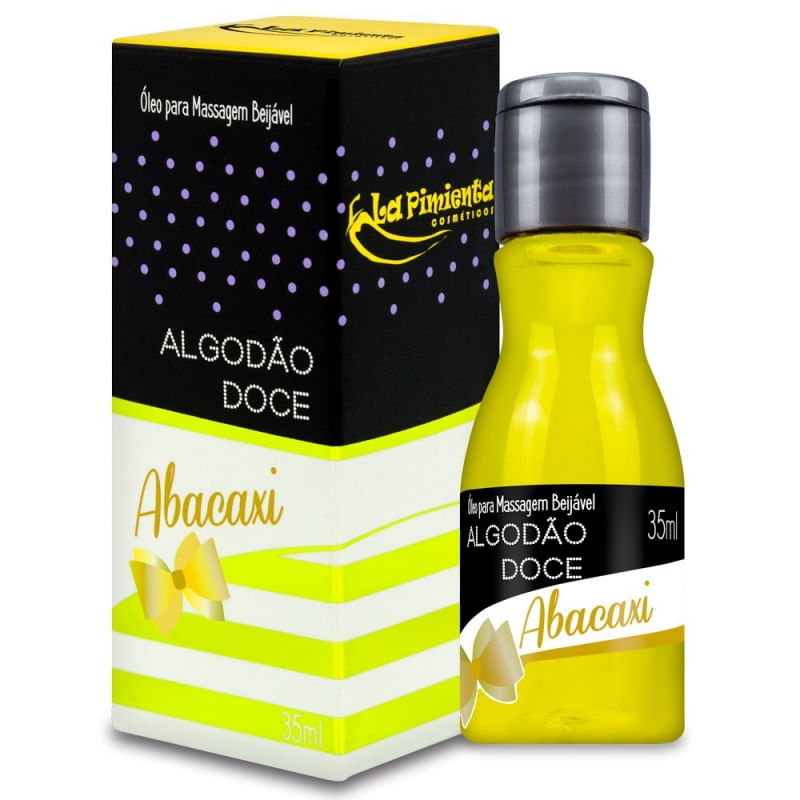 Algodão Doce Óleo para Massagem Beijável de Abacaxi Hot 35ml La Pimienta