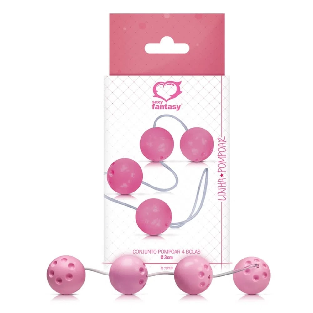 Conjunto de 4 Bolas Com Peso e Cordão de Silicone Cores Sortidas Sexy Fantasy Conjunto de 4 Bolas Com Peso e Cordão de Silicone Cores Sortidas Sexy Fantasy