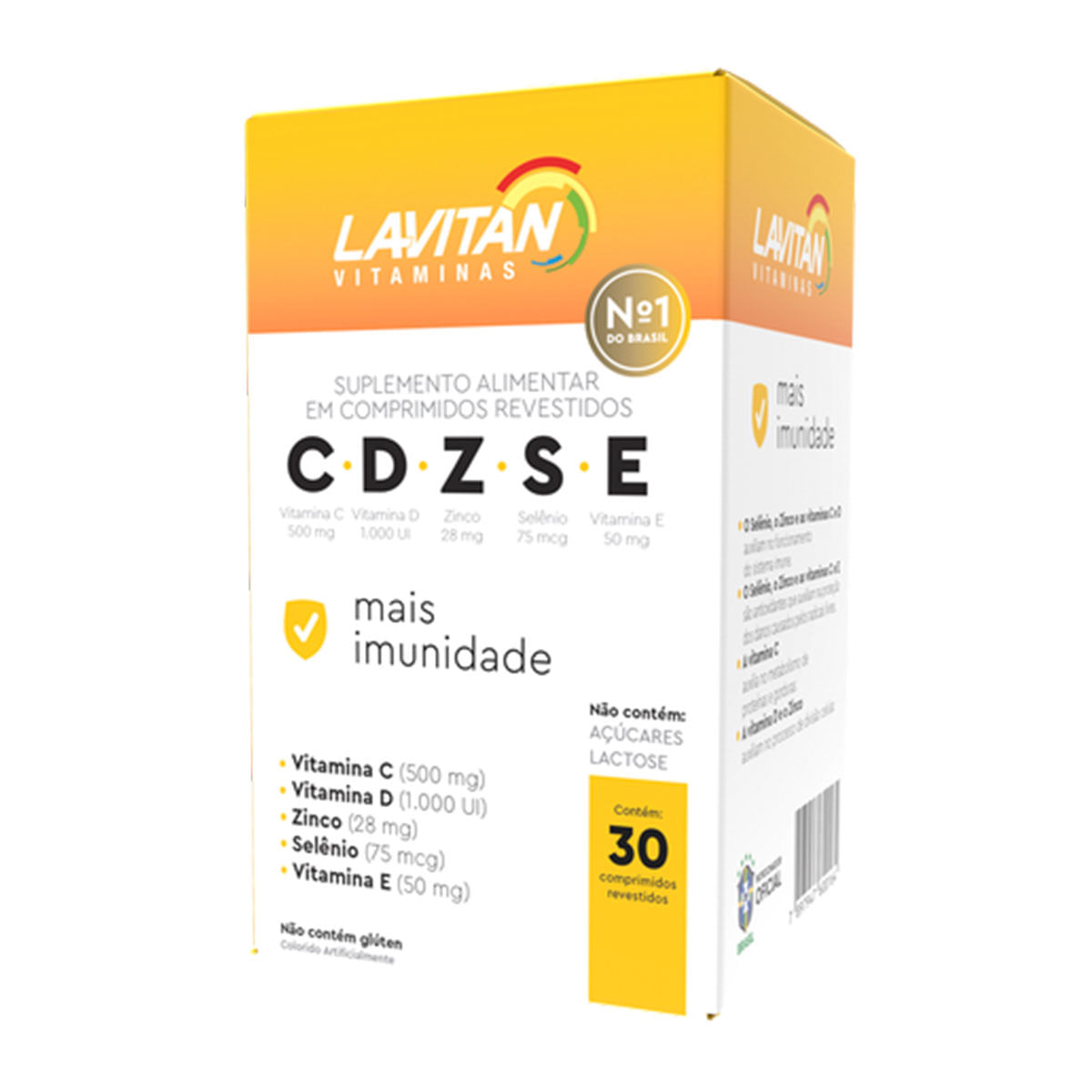 Lavitan CDZSE Suplemento Alimentar em Comprimidos Revestidos Efervescentes com 30 Cápsulas Cimed