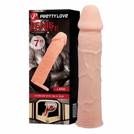 Pretty Love Capa Peniana Extensora CyberSkin com Anel para Escroto 18x3,6 cm Sexy Import