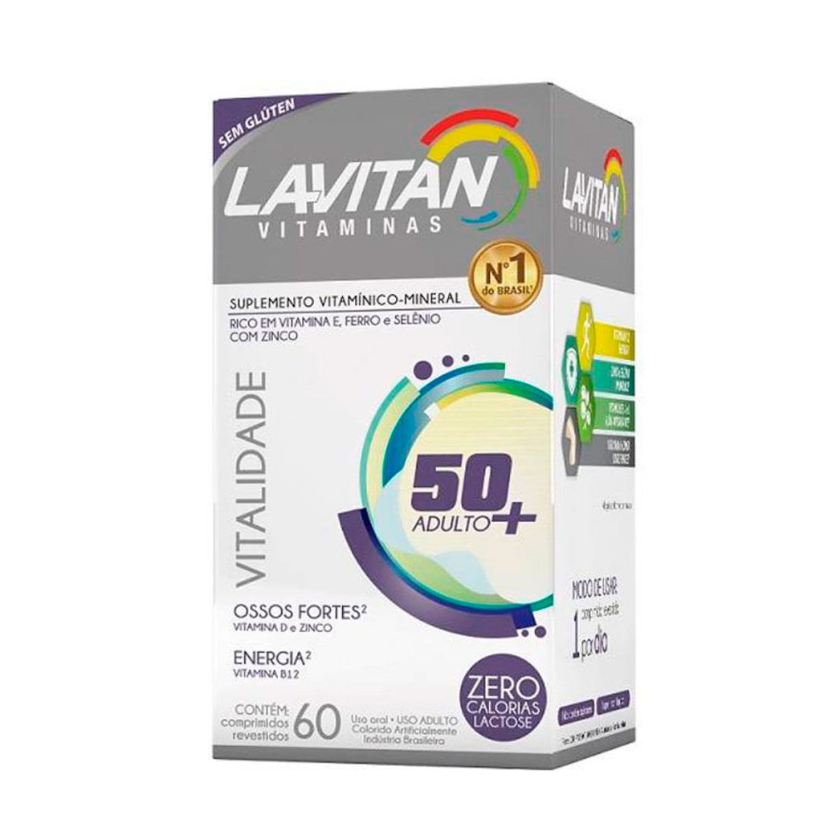 Lavitan Vitaminas Vitalidade Suplemento para Adulto 50+ com 60 Comprimidos Cimed