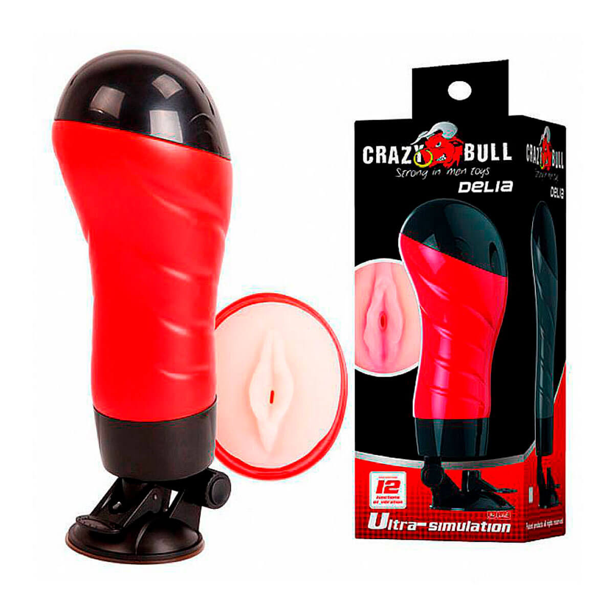 Crazy Bull Masturbador Lanterna em Formato de Vagina em Cyberskin com Voz e Ventosa Sexy Import