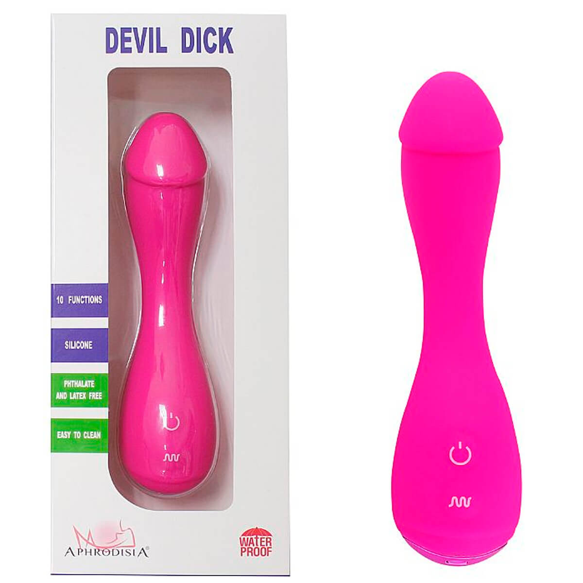 Devil Dick Aphrodisia Vibrador Estimulador de Ponto G em Formato de Pênis com 10 Modos de Vibração S