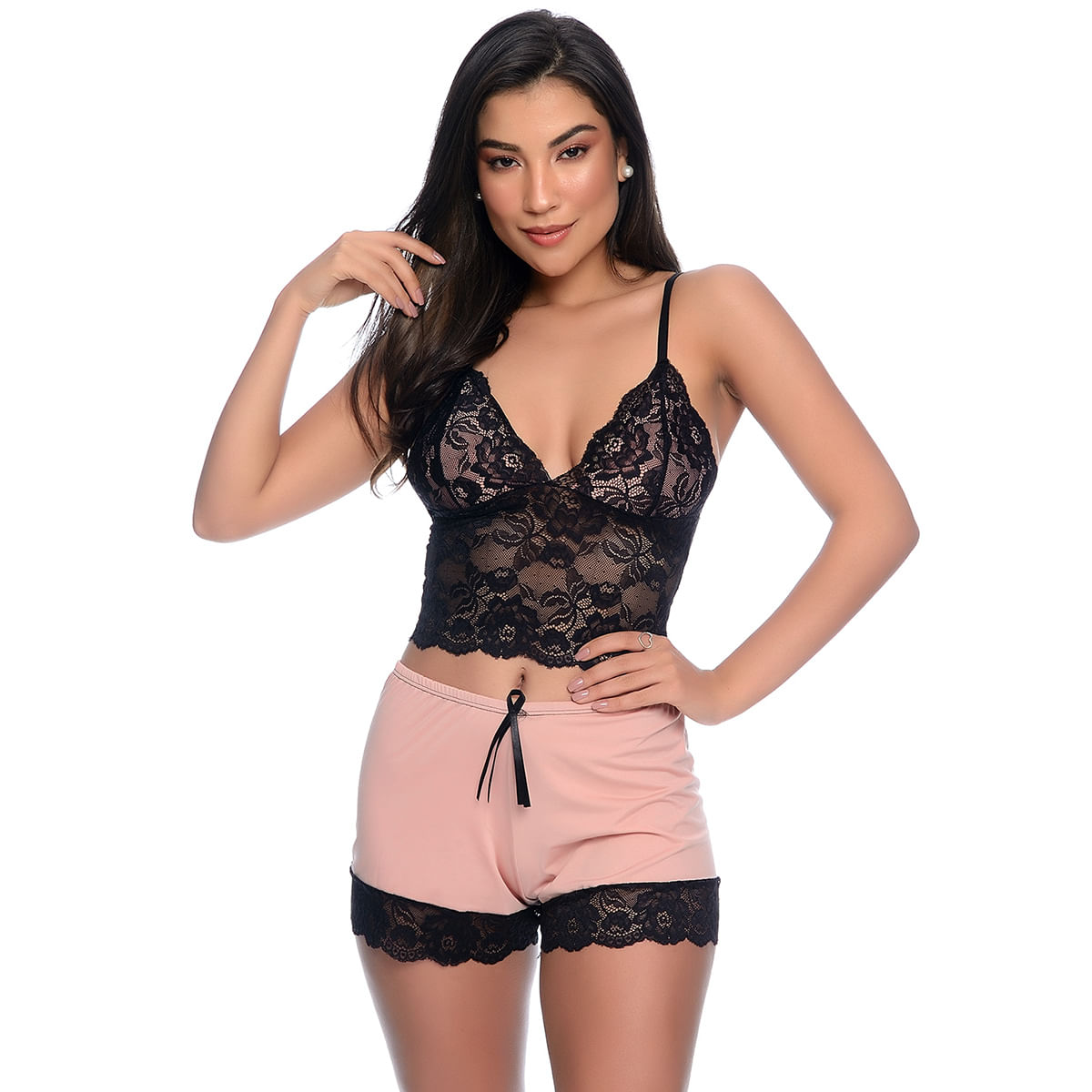 Short Doll Gaby com Detalhe em Renda Patitex