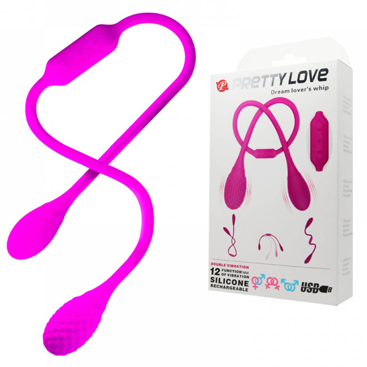 Pretty Love Dream Lover’s Whip Vibrador Duplo em Silicone com 12 Vibrações Miss Collection Pretty Love Dream Lover’s Whip Vibrador Duplo em Silicone com 12 Vibrações Miss Collection