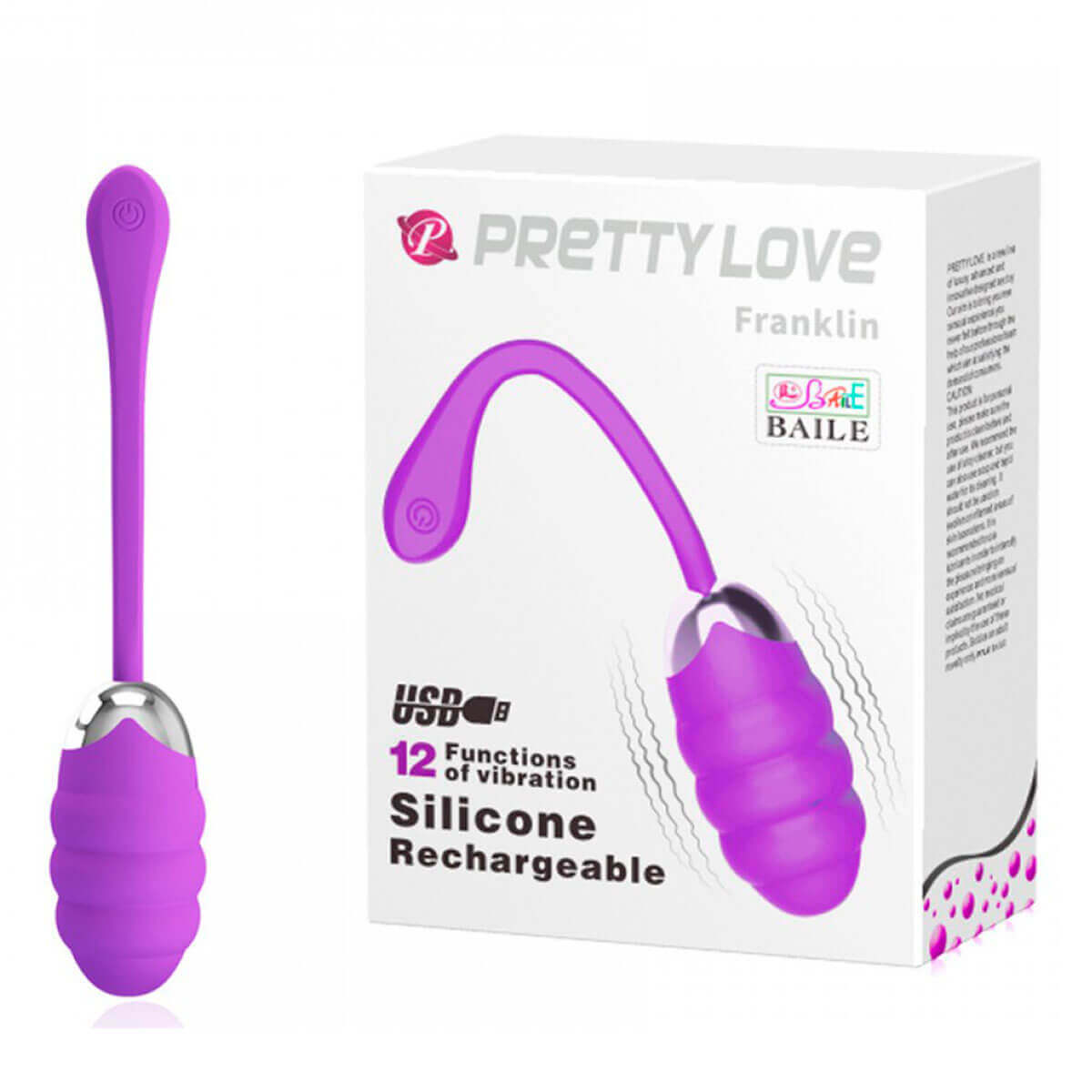Pretty Love Franklin Bullet com Cápsula Vibratória 12 Vibrações Sexy Import Pretty Love Franklin Bullet com Cápsula Vibratória 12 Vibrações Sexy Import